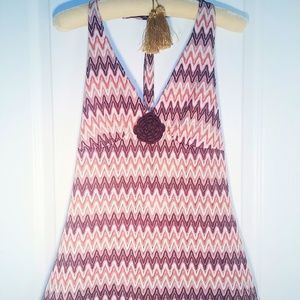 Psychedelic tie back halter